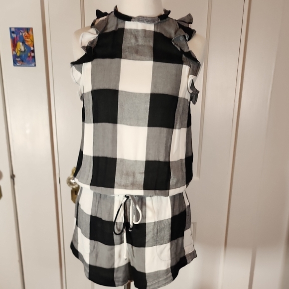 Cloth & Stone Gingham Romper | Anthropologie - Picture 2 of 4